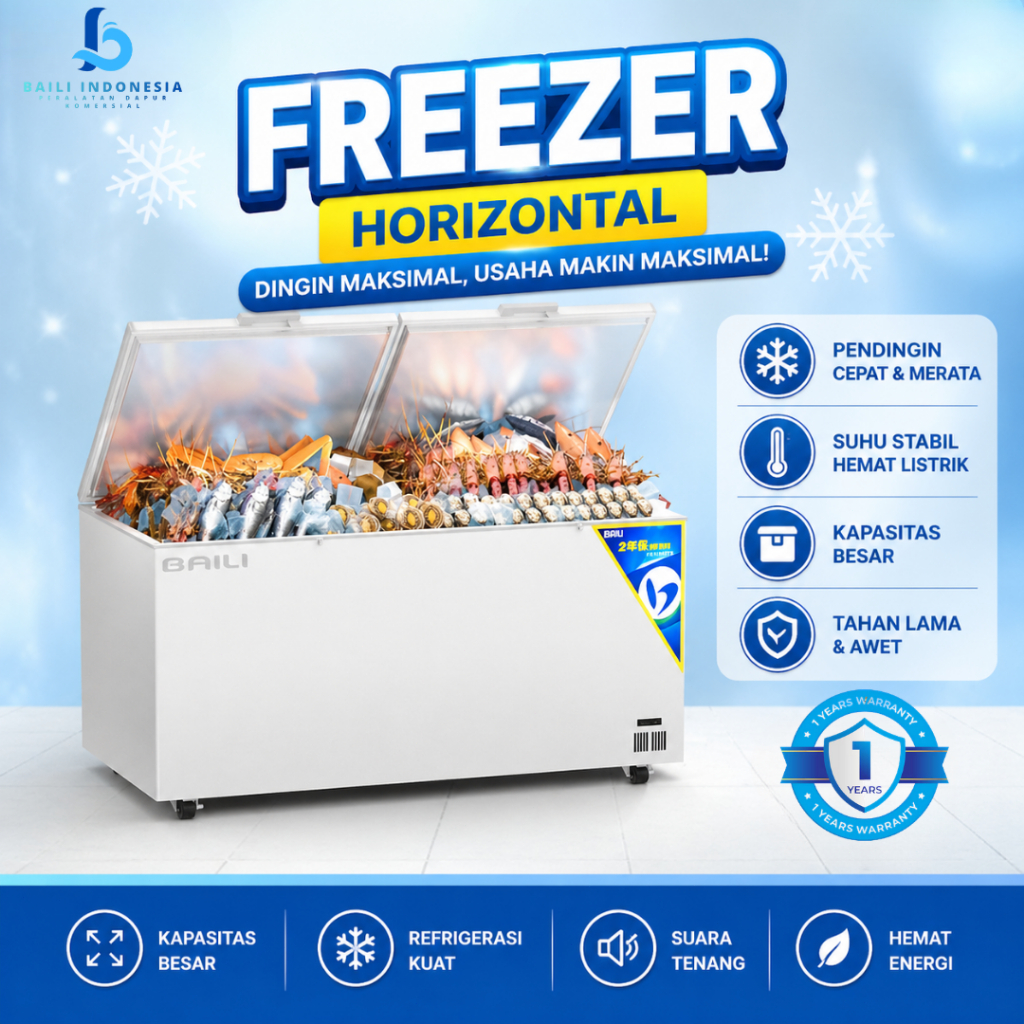 BAILI CHEST FREEZER BC-BD 320/BC-BD 420/BC-BD520/BC-BD620/FREEZER BOX KAPASITAS BESAR BUAT FROZEN FO