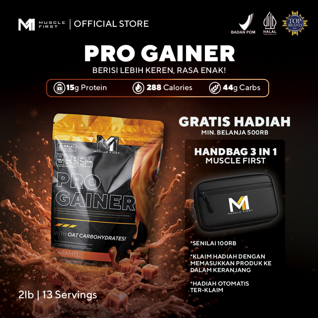 MUSCLE FIRST Pro Gainer 2lbs/900gr - Mass Gainer Penambah Berat Badan