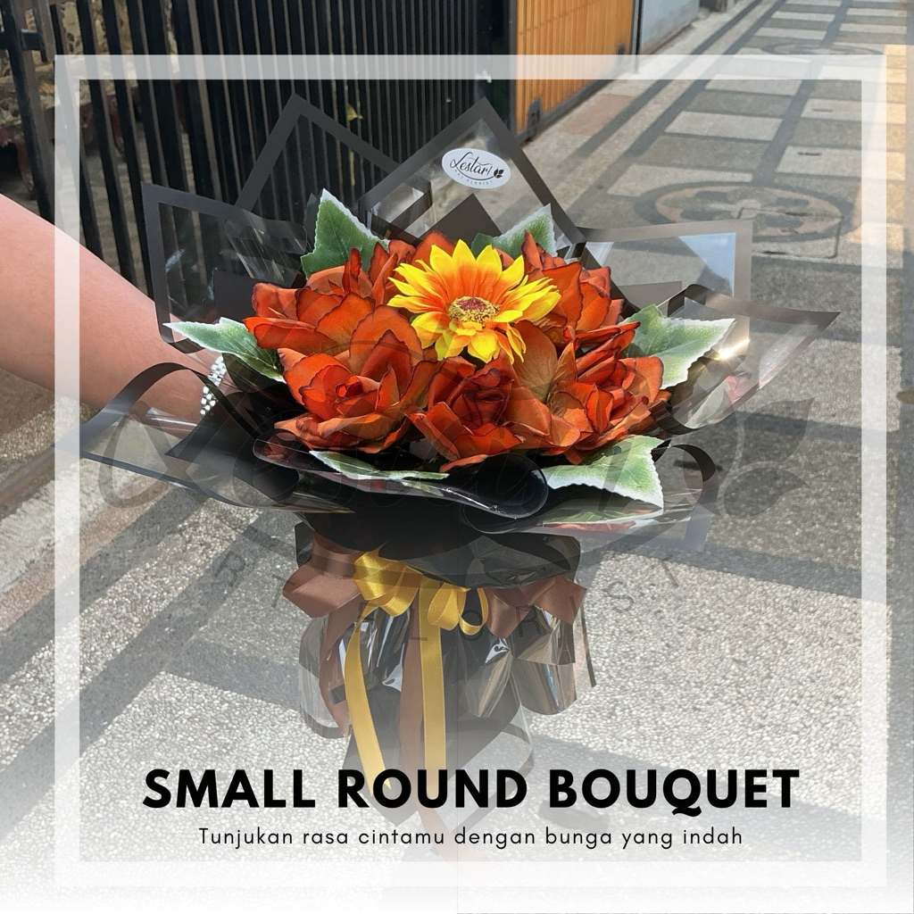 Round Bouquet Artificial / Buket Bunga Artificial / Toko Bunga Malang / Kado Ulang Tahun