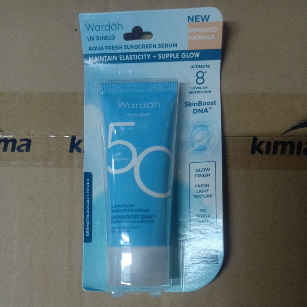 Wardah Sunscreen UV Shield Aqua Fresh Essence SPF 50 PA++++ ( kemasan Biru )