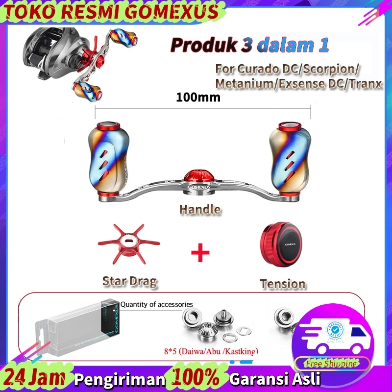 Gomexus BDH 90/100mm Pegangan Reel BC Aluminium Casting Reel Handle Untuk Daiwa Steez Tatula Shimano