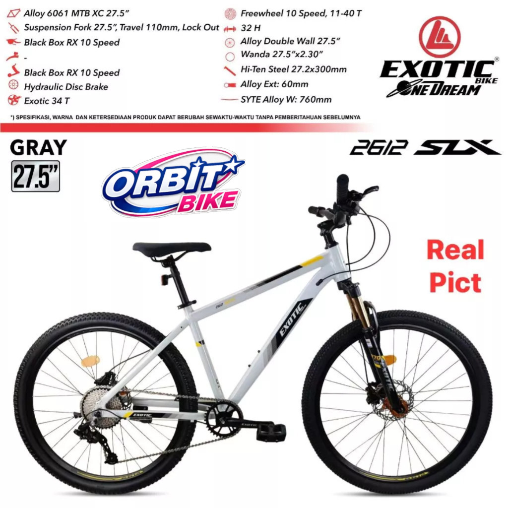 Sepeda Gunung MTB Exotix 2612 SLX 27,5 Inch 2x10 Speed Sepeda Gunung Exotic Murah