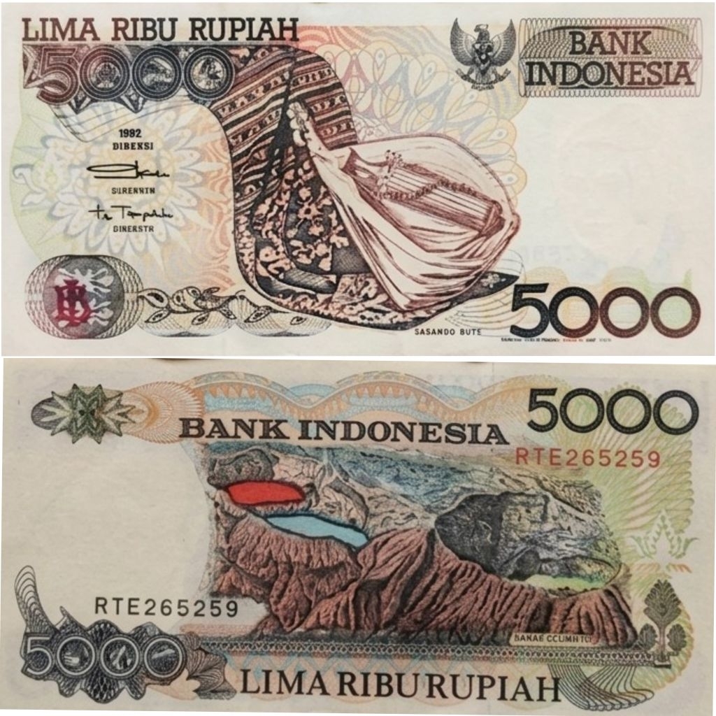 ASLI... Uang lama 5000 sasando rote uang lama Indonesia