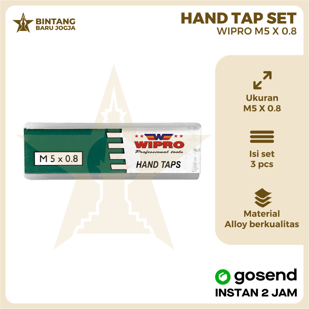 Handtap / Alat Tapping Hand Tap set 3pcs M5 x 0.8 WIPRO