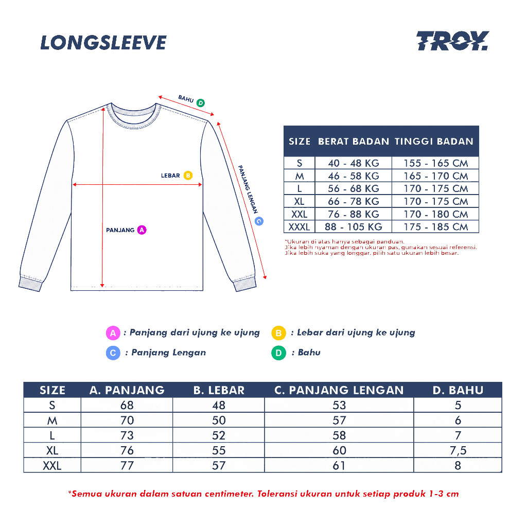 Troy Company Kaos Pria Lengan Panjang Hitam - Scared Longsleeve Tshirt Black LSD 3200