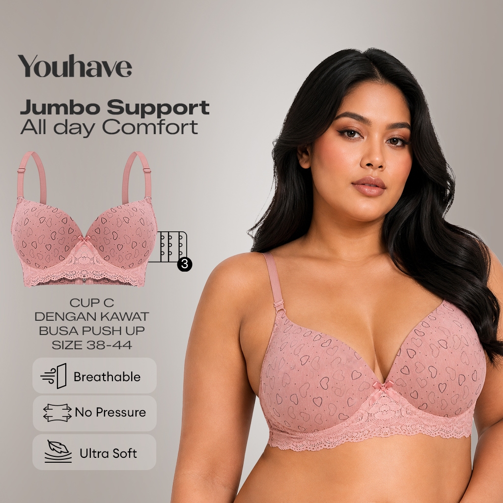 LIPTON BH BRA Wanita Jumbo Bra Wanita Cup C Jumbo BH Kawat 100184