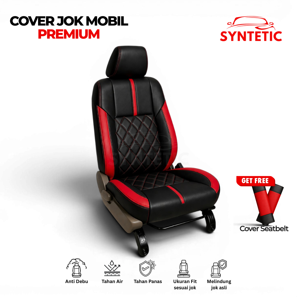 SYNTETIC - Sarung Jok Mobil Agya Ayla 2014-2021 Bahan Kulit Sintetis Custom Motif Full Busa 2 Baris