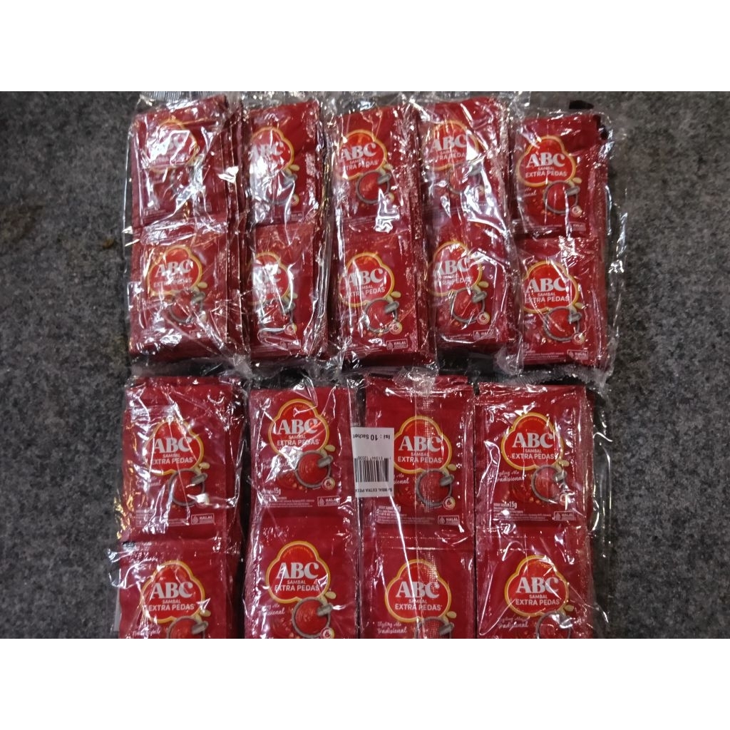 Saos abc extra pedas sachet 1 renceng isi 10pcs