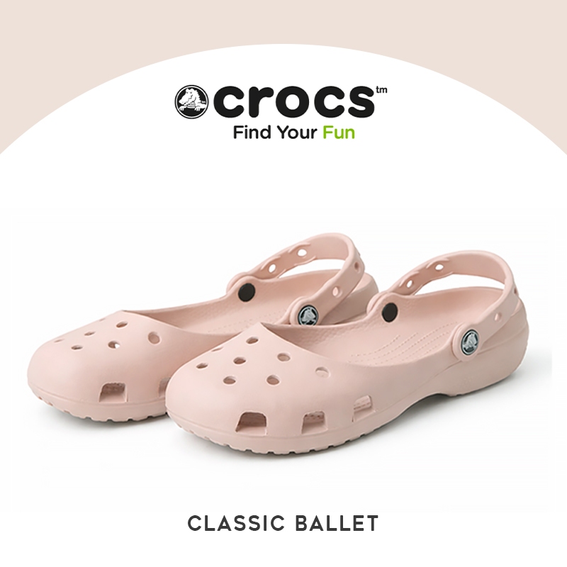 SANDALS DEWASA CROCS BALLET SENDAL SEPATU WANITA (FREE JIBBITZ +TOTE)