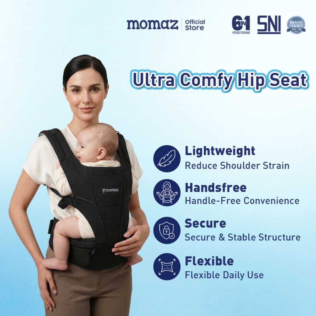 Momaz Ultra Comfy Gendongan Bayi Hipseat - Gendongan Bayi Depan - Gendongan Depan
