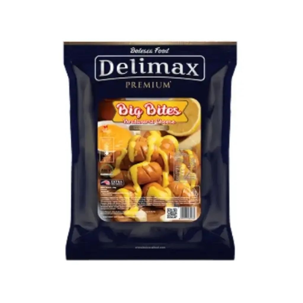 DELIMAX Sosis Ayam Sapi Kombinasi Big Bites Bratwurst Cheese 300gr Beef mix Chicken Sausage Rasa Kej