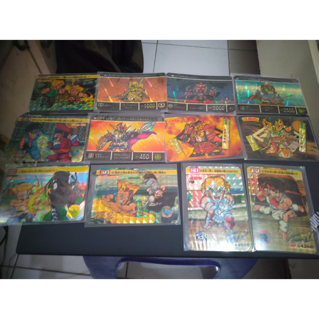 Kartu street fighter gundam hologram card vintage holo jadul