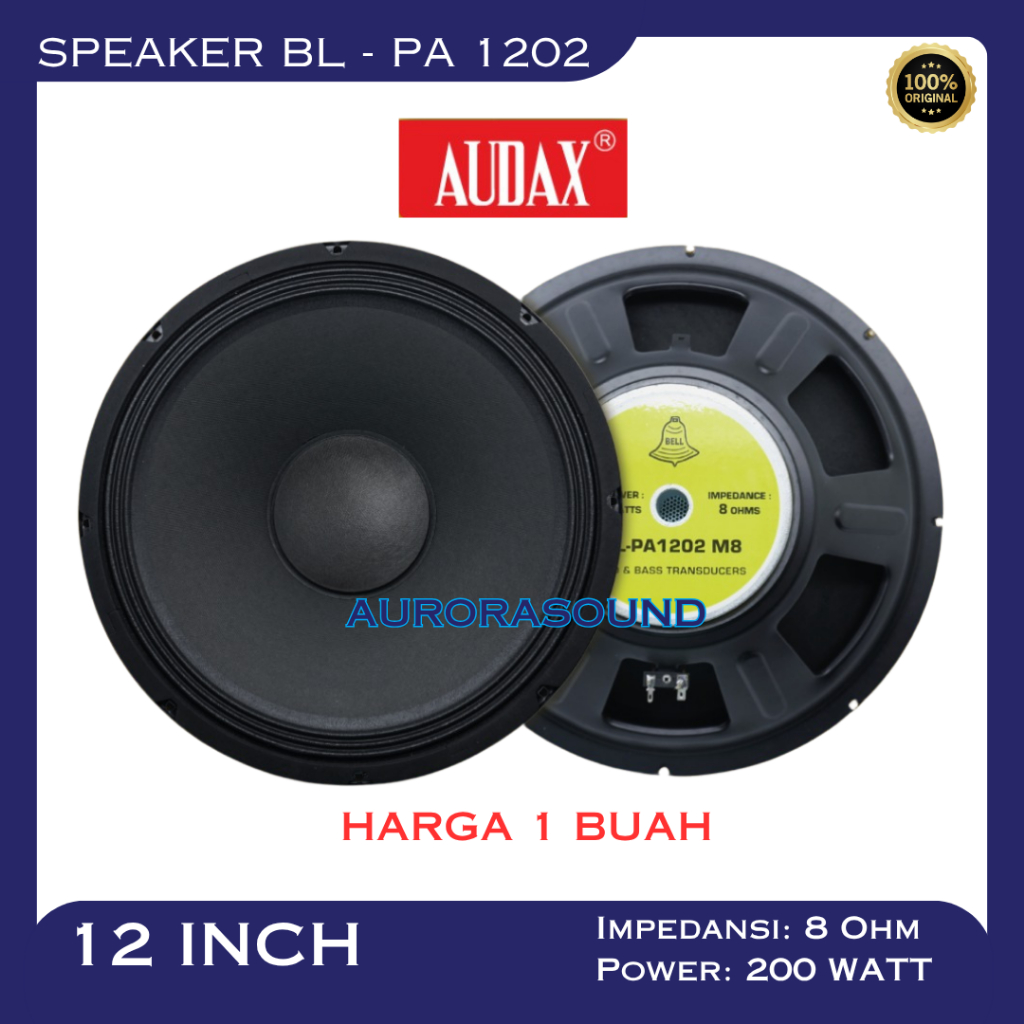 SPEAKER BELL BL PA 1202 M8 MID & BASS TRANSDUCER 12 INCH 200 WATT BL-PA1202 M8 ORIGINAL AUDAX
