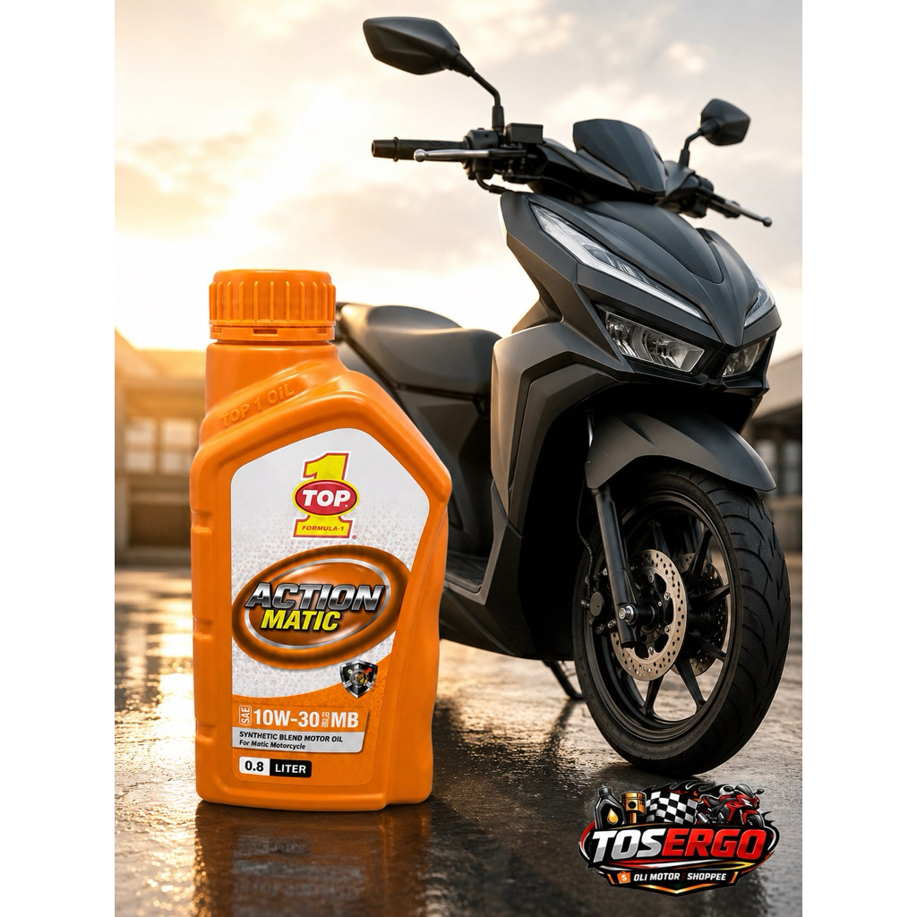Oli Motor Matic Ori TOP 1 Action Matic 10W-30 MB 0.8L – Oli Mesin Motor Matic Berkualitas Premium