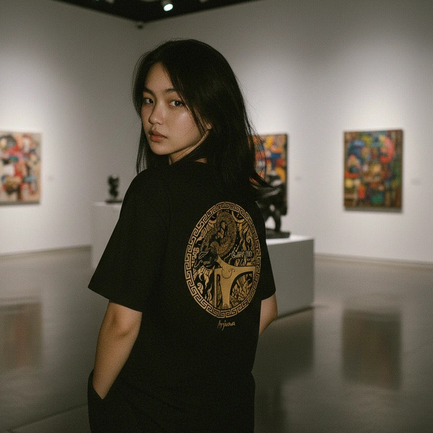 KANIGARA - Kaos wayang arjuna / kaos jawa hitam simpel BAHAN KATUN COMBED 24S TERBARU