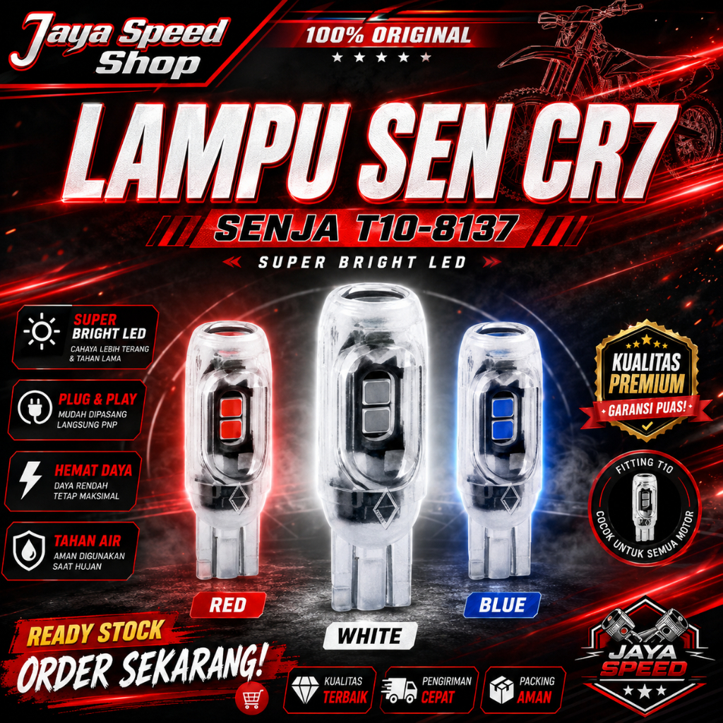 Lampu LED Senja Sein 8137 Socket T10 { 5 LED } Lampu Riting isi 10 Pcs