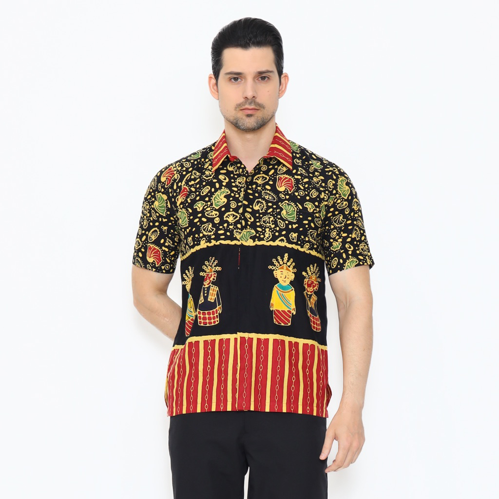 Kemeja Pria Ondel-Ondel | Kemeja Pria Batik Betawi | Batik Betawi Ondel-ondel | Almajiwa - Motif Ond