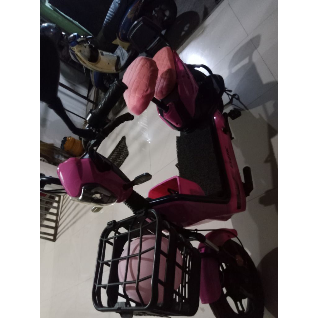 sepeda listrik second merk exotic, kondisi Masi normal tinggal pake ada casannya juga