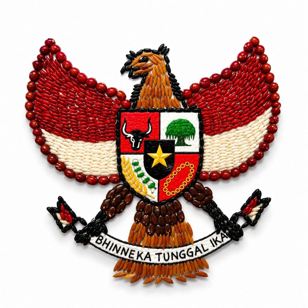 kolase biji bijian burung Garuda indonesia