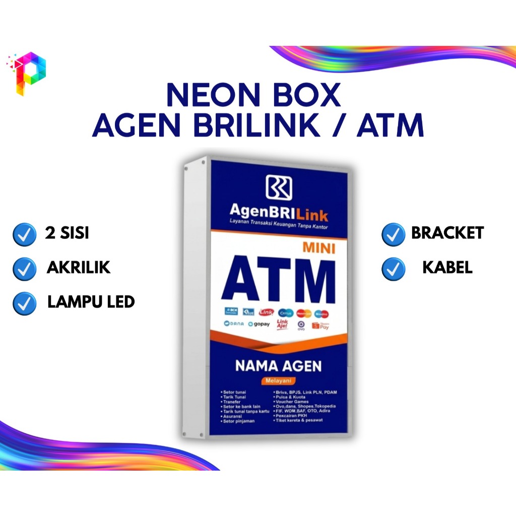 NEON BOX MINI ATM / AGEN BriLink / CUSTOM / MURAH
