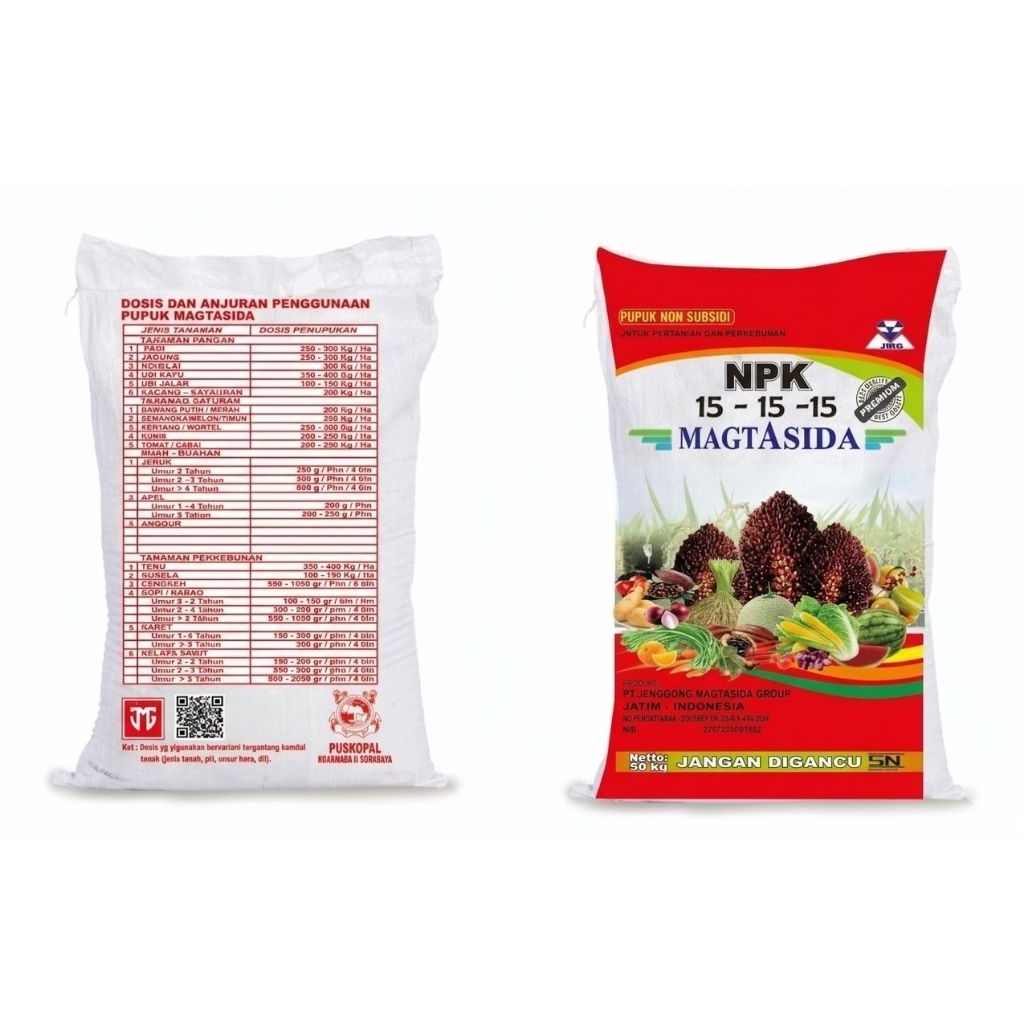 Pupuk Non Subsidi Npk Phoska Jenggong Magtasida Premium kemasan 50 kg merah