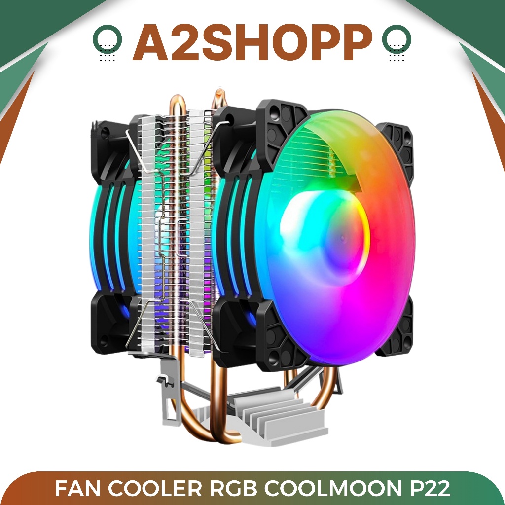 CPU FAN COOLER COOLMOON RGB P22 FOR INTEL DAN AMD FAN PROCESSOR