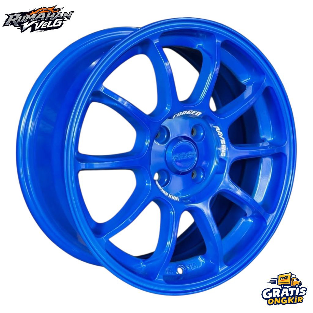 Velg Racing Rays ZE40 R16 Lebar 7 Rata Pcd 4X100 Offset 40 Warna Hyper Blue