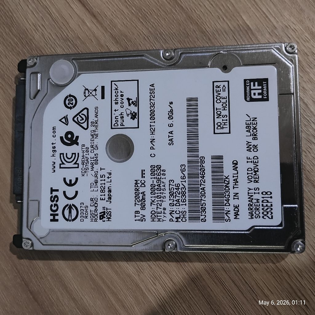 HGST Hard Disk HDD 1TB 7200RPM SATA 6.0Gb/s