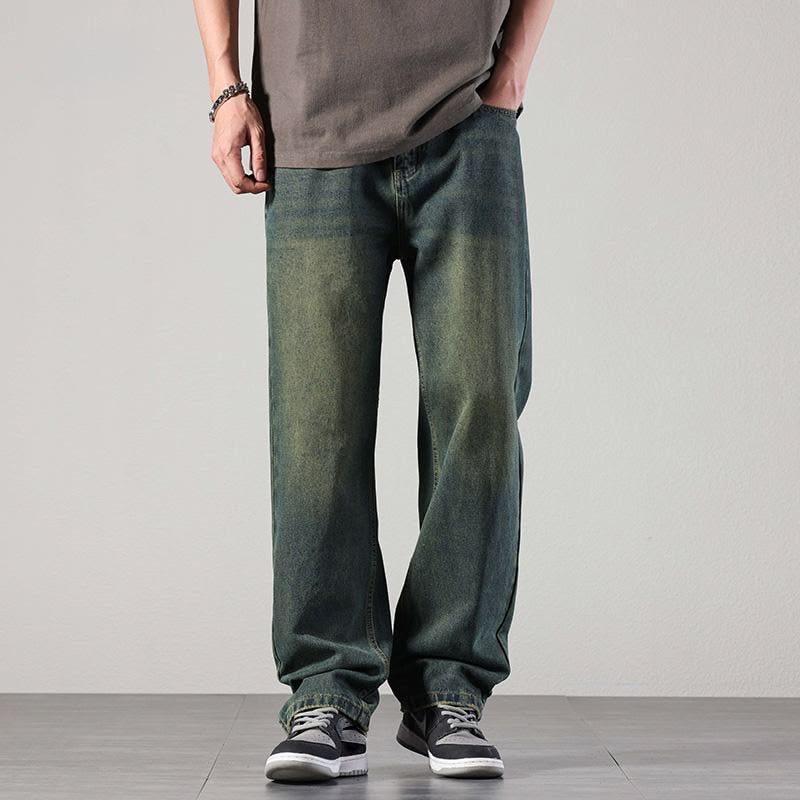 Celana Jeans Pria Panjang Baggy Pants Straight Celana Denim Dewasa Loose Pants Jumbo Pria Korean Sty