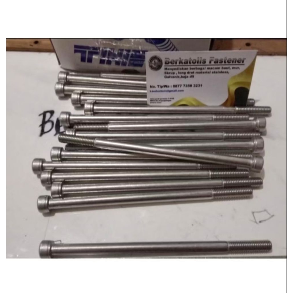 Baut L stainless m8x110 half drat baut 12  panjang 11 cm kepala L