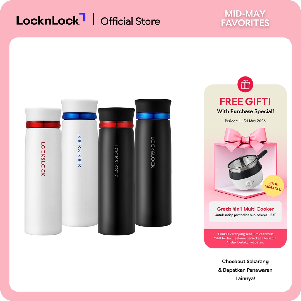 LocknLock - Termos Air Minum Feather Ring Vacuum Tumbler Hot&Cool 450ML