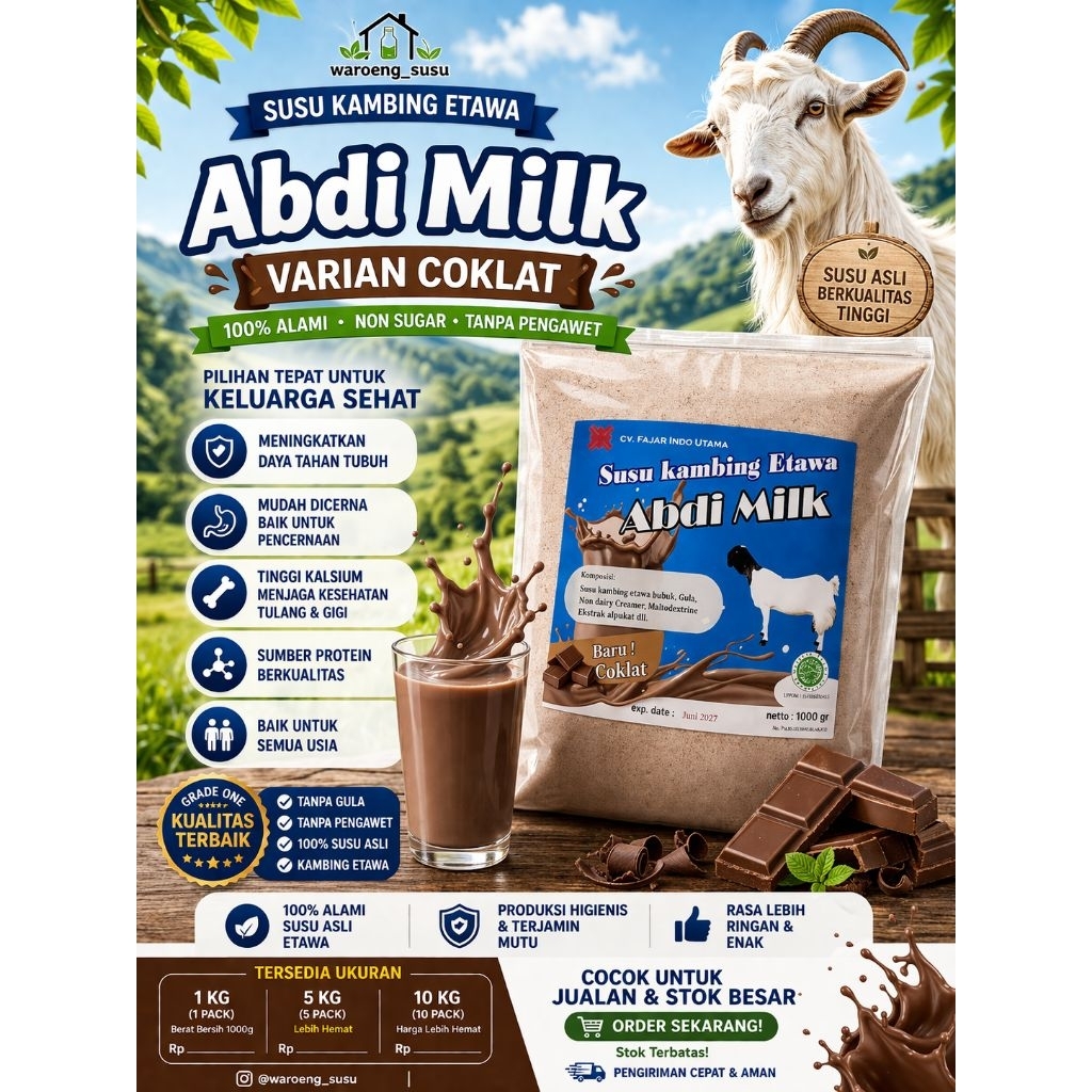 SUSU KAMBING ABDI MILK GRADE 1 COKLAT