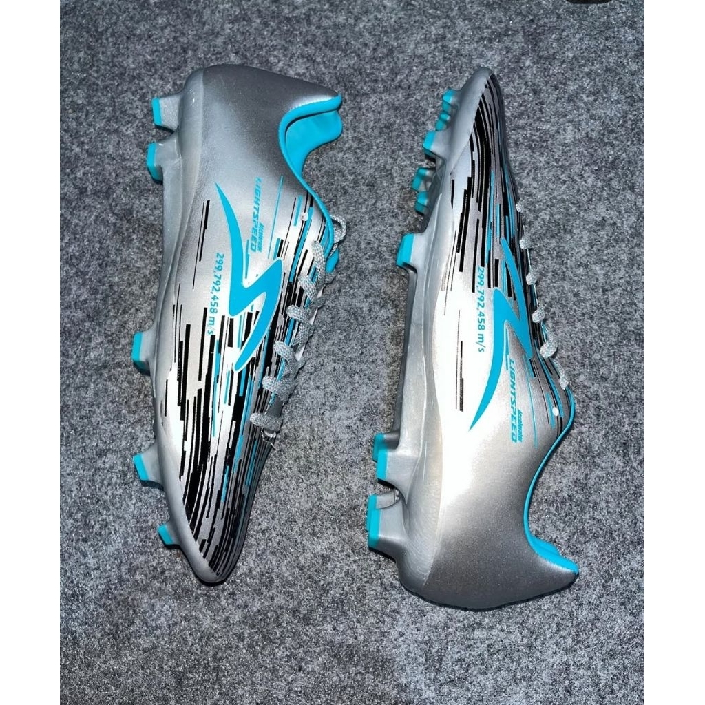 SPECS SEPATU BOLA LIGHTSPEED REBORN FG SILVER BLACK AQUA ORIGINAL