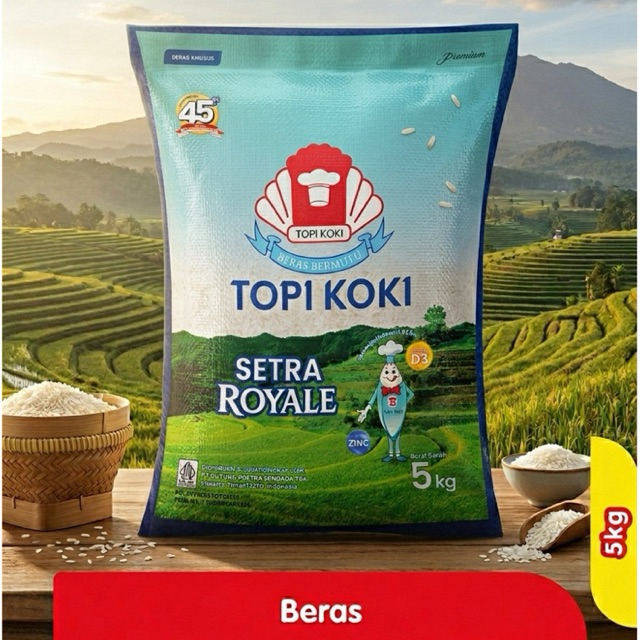 Topi Koki Beras Setra Royale 5 kg || Beras Topi Koki Setra Royale 5KG