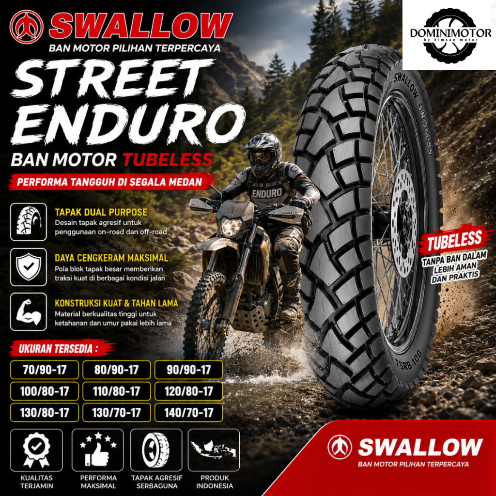 Ban Motor Swallow Ring 17 SWALLOW STREET ENDURO Ban Motor Ring 17 Ban Luar Motor Ring 17