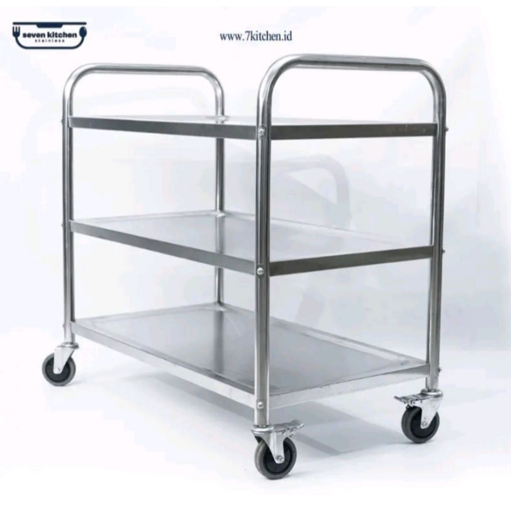 Trolly mbg steanliis tempat makan mbg trolly mbg 2 susun 3 susun trolly dapur mbg steanliss