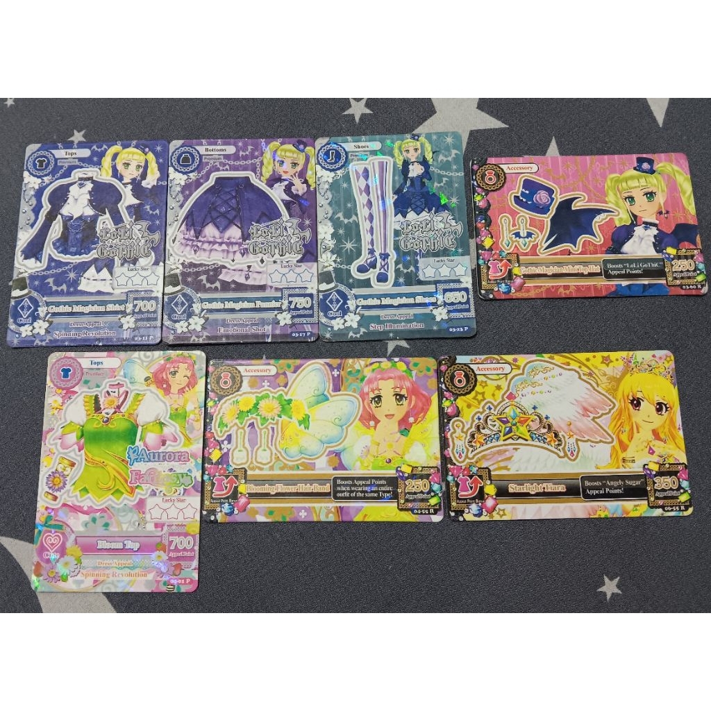 Aikatsu Fake Cards Loli Gothic Angely Sugar Aurora Fantasy Futuring Girl Tristar Soleil Unit Flower 