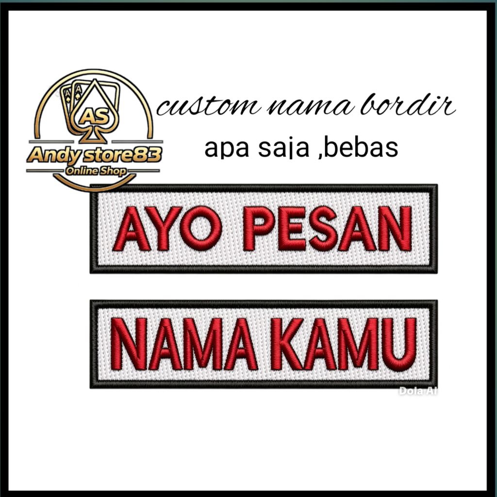 patch nama bordir custom/
