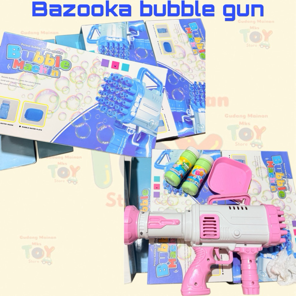 Bazooka Bubble Gun free baterai | Bubble Gun Besar | Gudangmainan.mks | mainan tembak gelembung balo