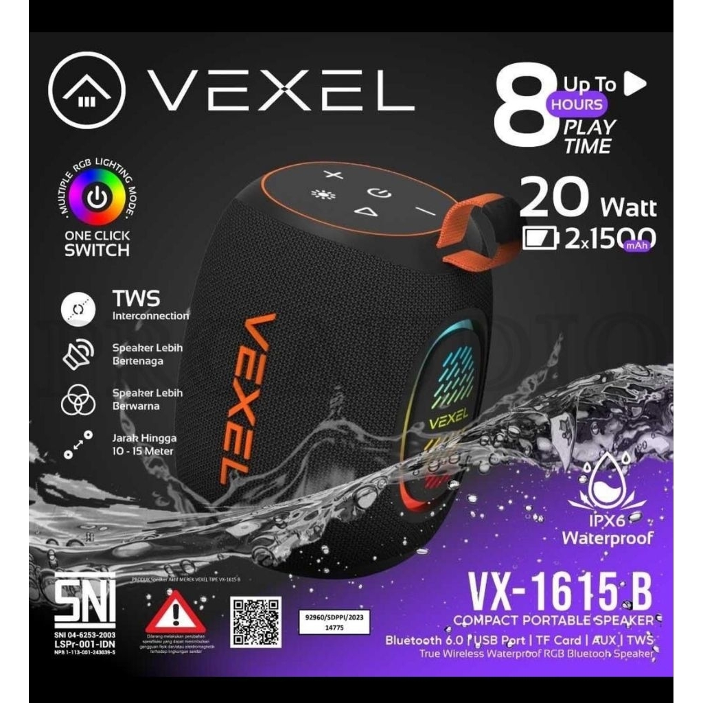 SPEAKER PORTABEL Vexel VX-1615 B