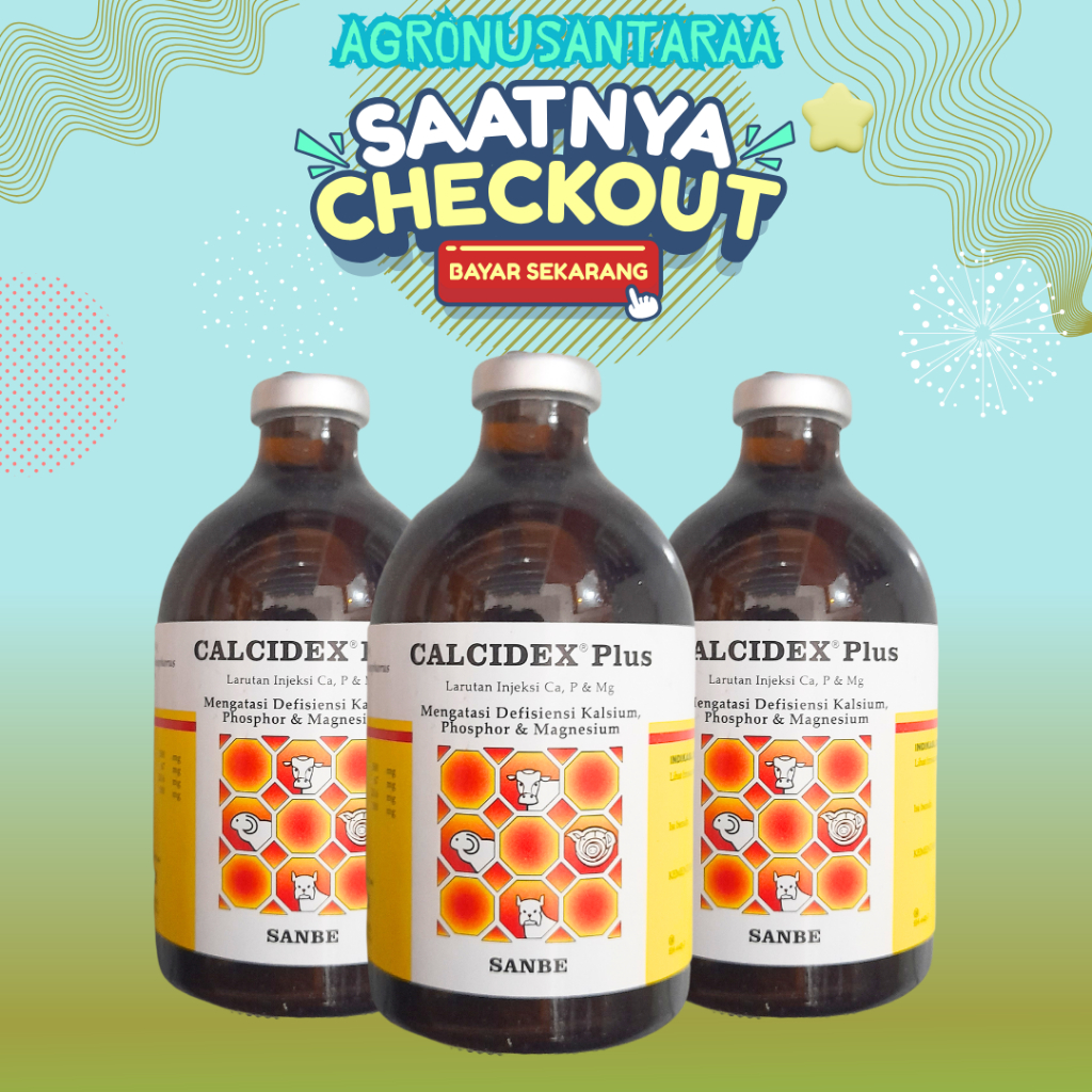 CALCIDEX PLUS 100 ML BY SANBE - Vitamin Ternak Ambruk, Hipokalsemia Dan Lainnya.