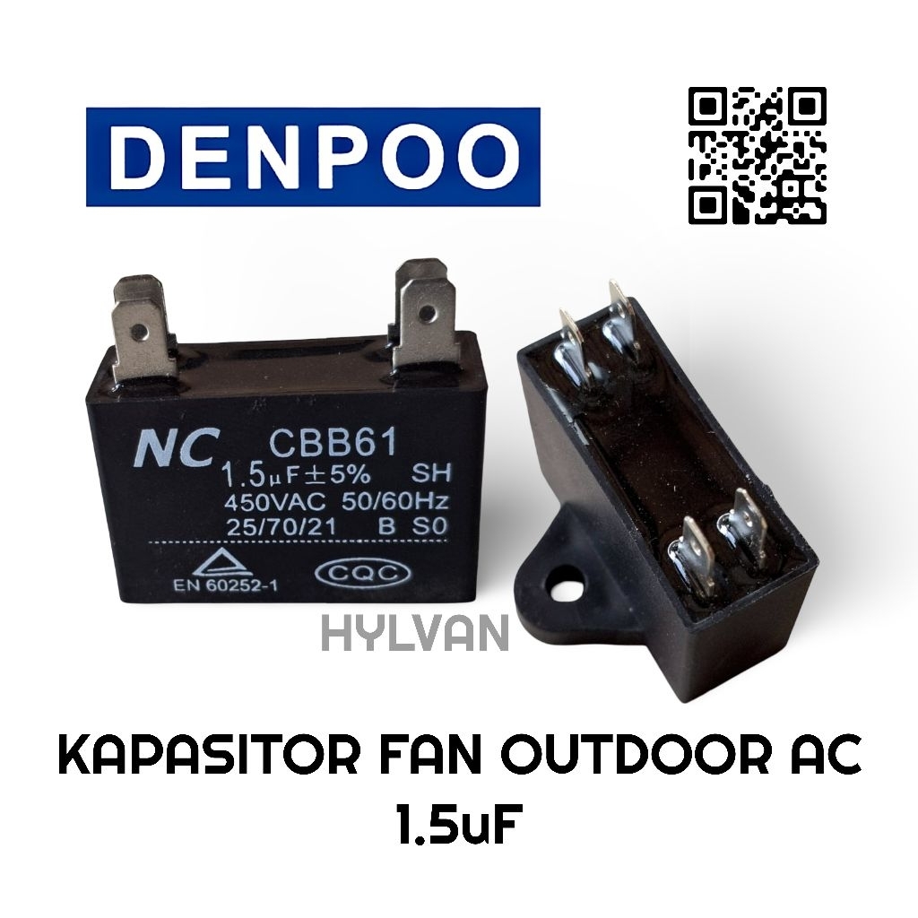 KAPASITOR FAN OUTDOOR AC DENPOO 1/2 - 1PK