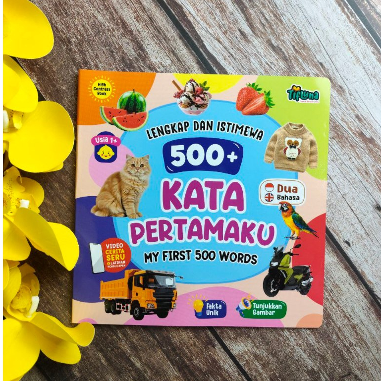 Tifluna - 500+ KATA PERTAMAKU MY FIRST 500 WORDS - USIA 1+ Softcover - ORIGINAL