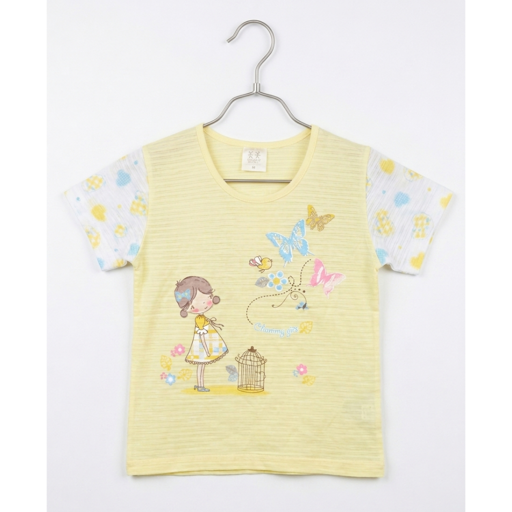 Kaos Anak Perempuan Motif Girl Butterfly Minor Reject Adem Tipis Lucu