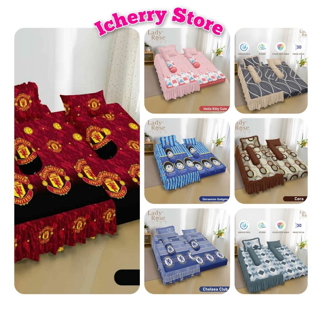 Sprei Lady Rose Prime 3D Duo 2in1 Sorong 120x200 - Edisi Minimalis Dewasa Bola Club