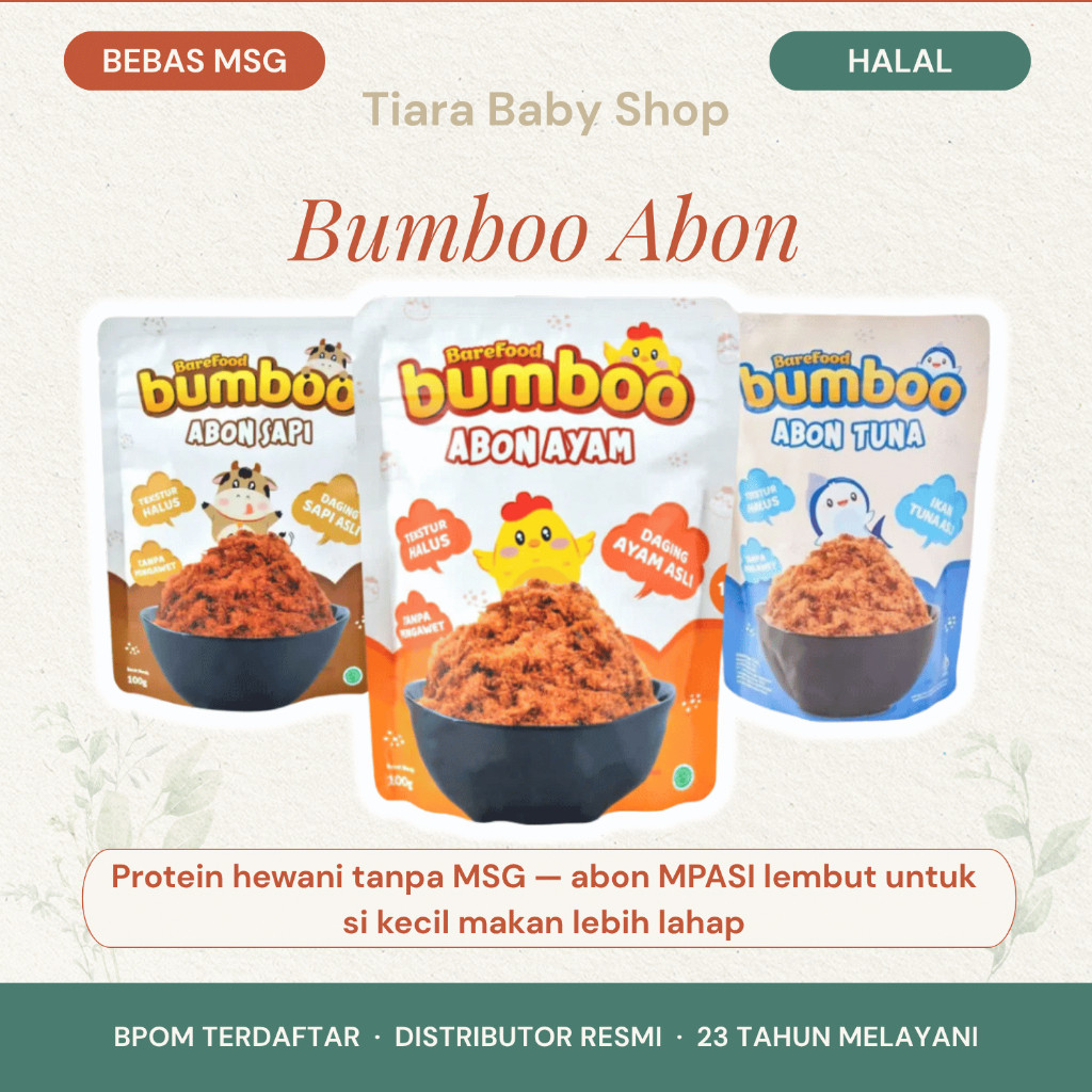BUMBOO Abon Asli MPASI Bayi - Abon Lembut Bebas MSG Sumber Protein Halal BPOM