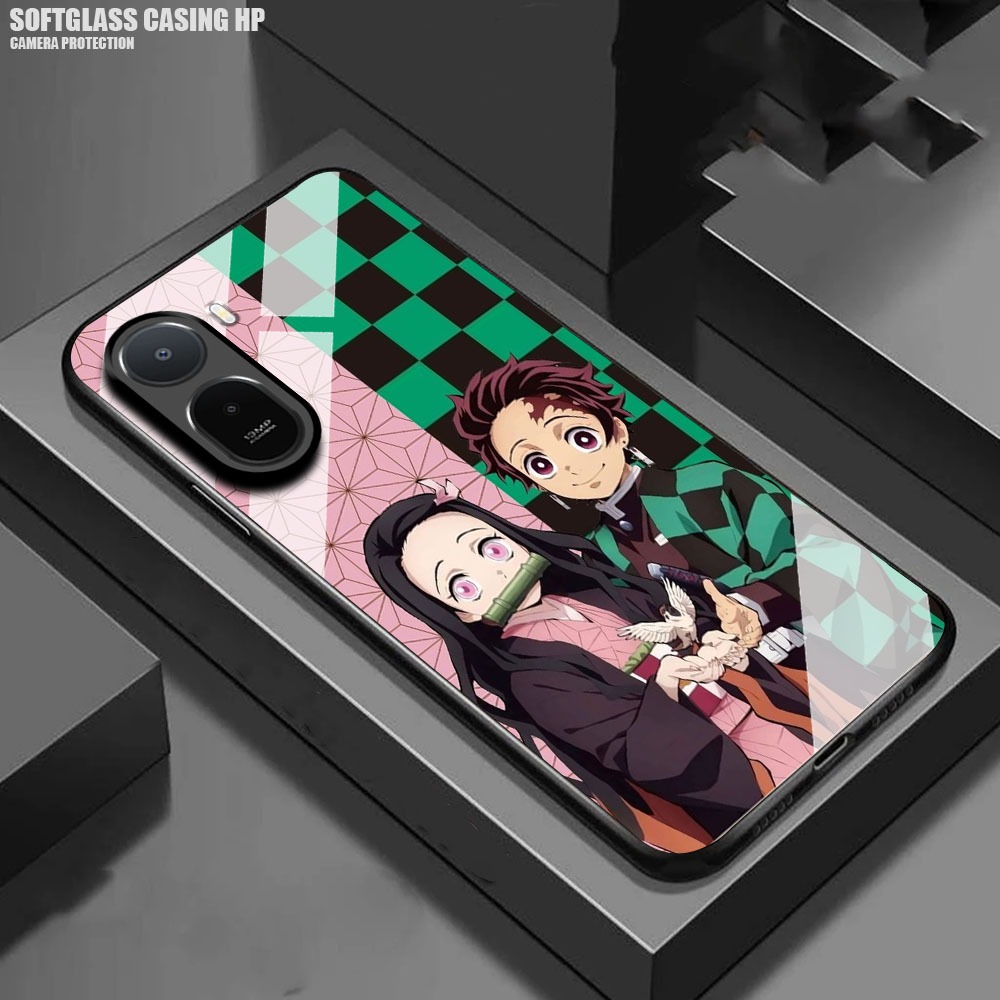 QT32 Case Xiaomi Redmi A7 Pro 4G/ Poco C81 Pro 4G Terbaru - Softcase Glass Kaca - Hardcase 2D Glossy