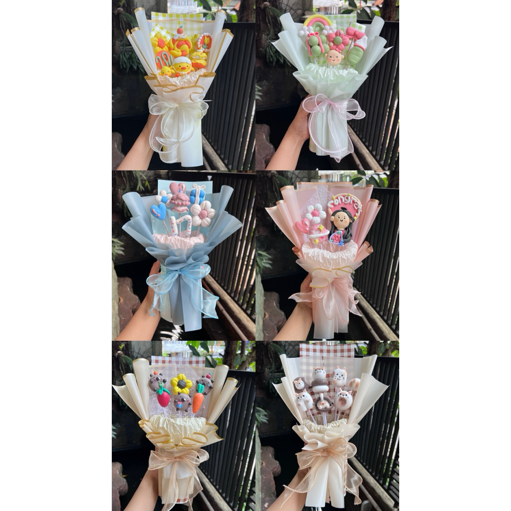 Buket clay | Custom clay bouquet | Buket wisuda | Gift birthday | Clay bouquet flowers | Graduation 