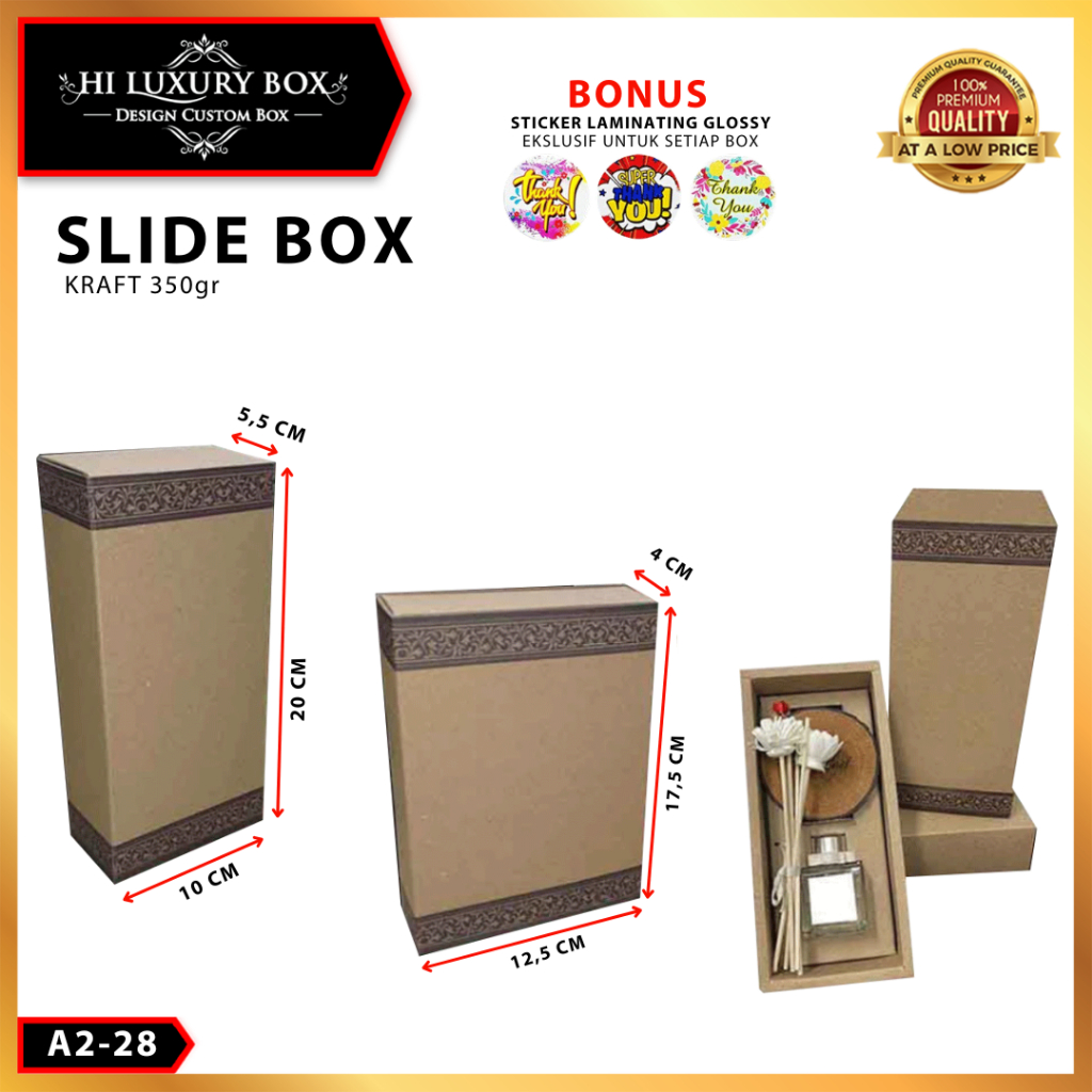 Slide Box|Kardus|Dus|Packaging|Dus murah|Kotak Kraft slide| A2-28