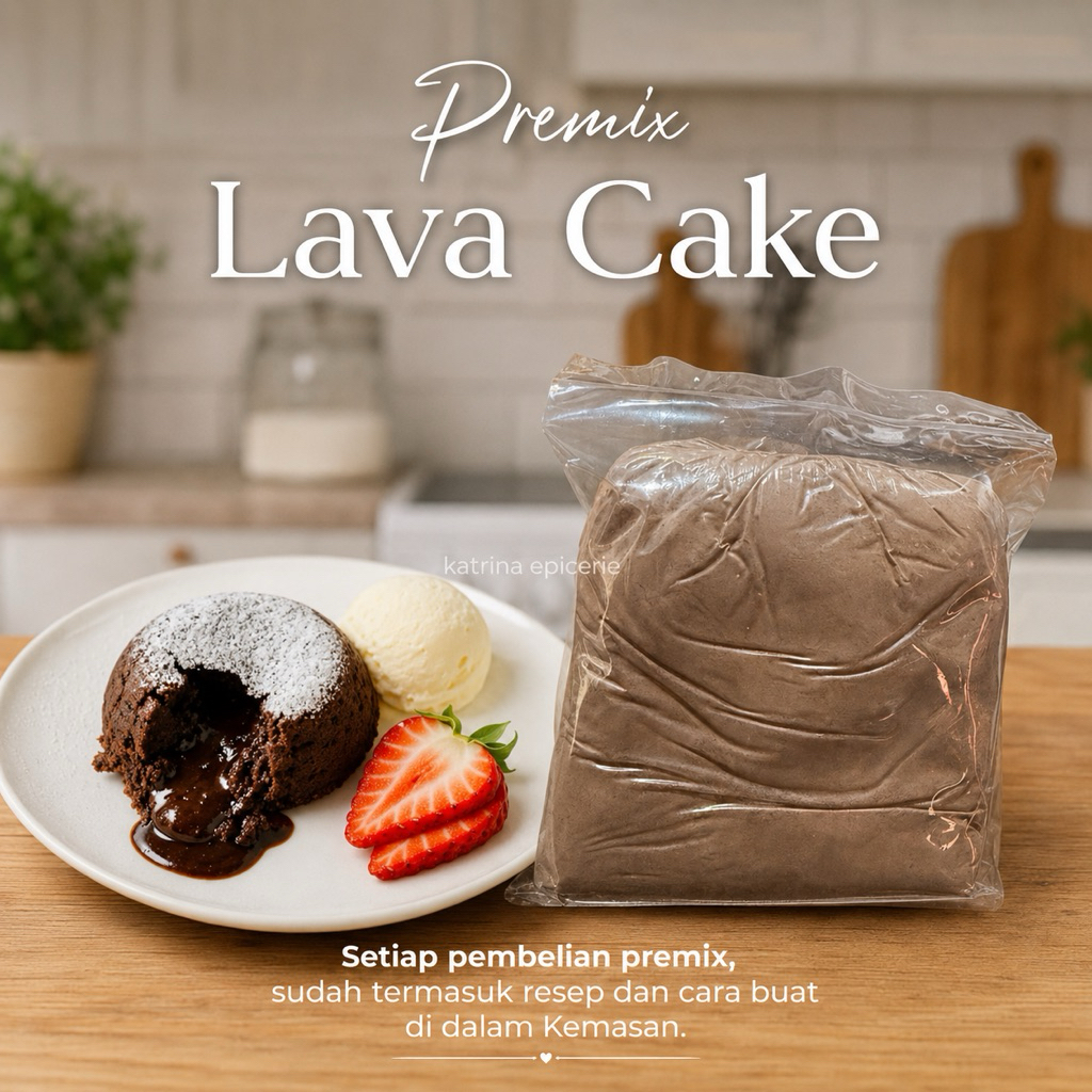 Premix Lava Cake 500 Gram Tepung Instant Untuk Kue Molten Chocolate